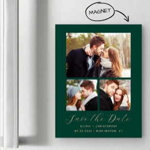 Minimalista tarjeta de 'Save the Date' esmeralda v