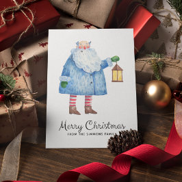 Minimalista tarjeta navideña de Santa Merry