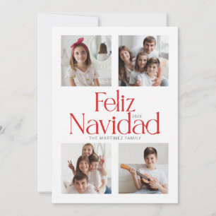 Minimalista tarjeta roja Feliz Navidad