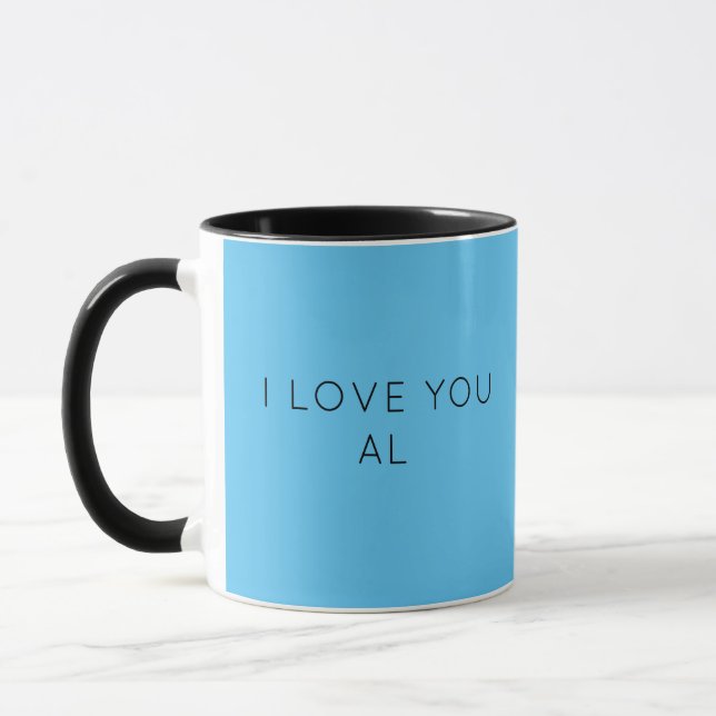 Minimalista Te Amo Mug - Copa de nombres personali (Izquierda)