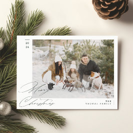 Minimalista Verde Familia Moderna Feliz Navidad