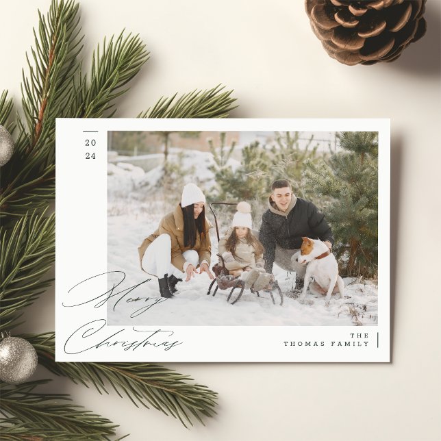 Minimalista Verde Familia Moderna Feliz Navidad (Subido por el creador)