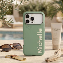 Minimalista Verde Salvia y Nombre Personalizado en