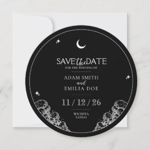 Minimalista Vintage Celestial Invitación de Boda p