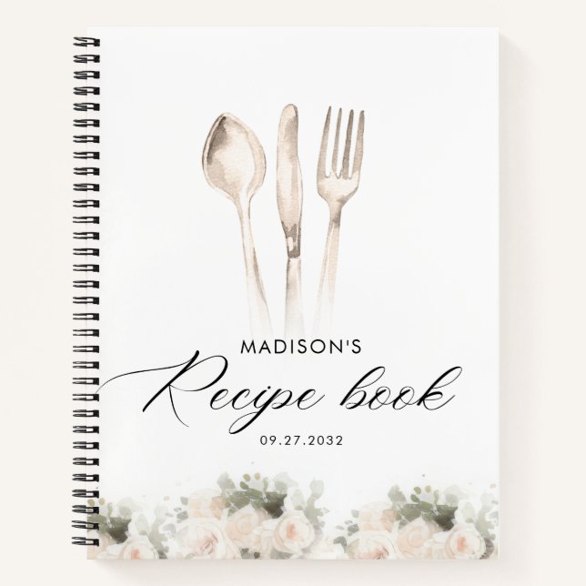 Minimalista y elegante libro de recetas de utensil (Anverso)