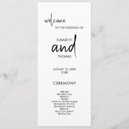 Minimalista y elegante programa de bodas