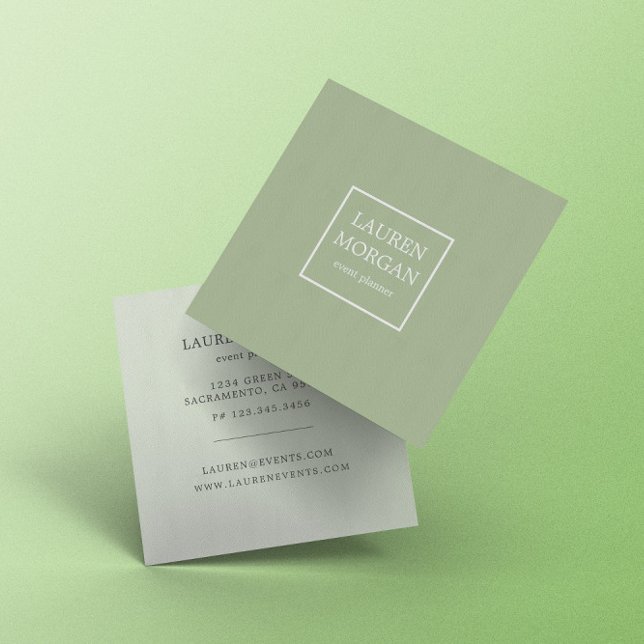 Minimalista y exitosa tarjeta de visita verde (Subido por el creador)