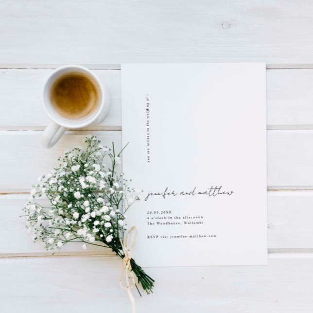 minimalista y limpia invitación a la boda (Subido por el creador)