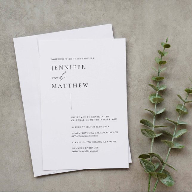 Minimalista y moderna invitación a la boda (Subido por el creador)