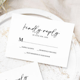 Minimalista y moderno | Tarjeta RSVP de boda