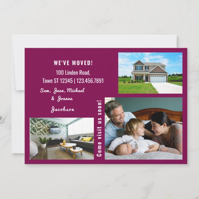 Minimalistas 3 fotos que mudamos de Invitación (Anverso)