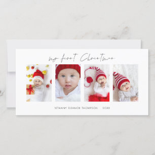 Minimalistas 4 fotos bebé primera Navidad