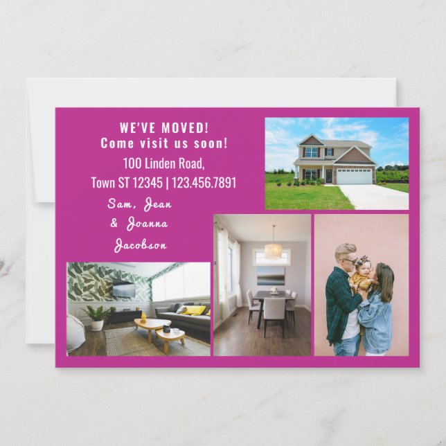 Minimalistas 4 fotos que mudamos de Invitación (Anverso)