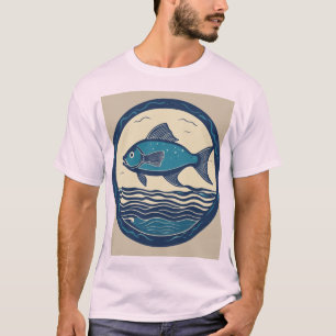 Minimalistas Ichthys y camiseta cristiana del río