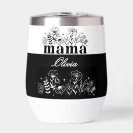 Minimalistic Black & White Wildflower Mama Custom
