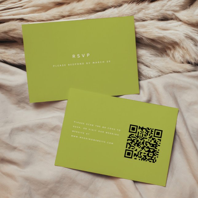 Minimalistic Bright Green Wedding RSVP QR Code (Subido por el creador)
