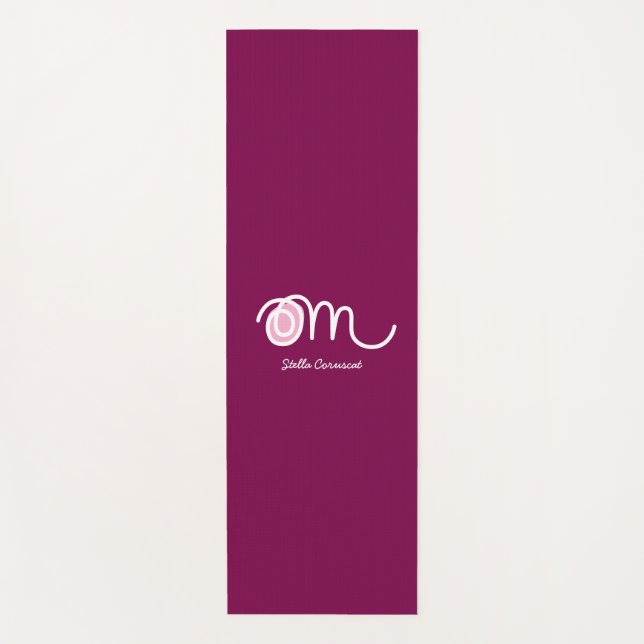 Minimalistic Om Handwritten Personalized Yoga Mat (Anverso)