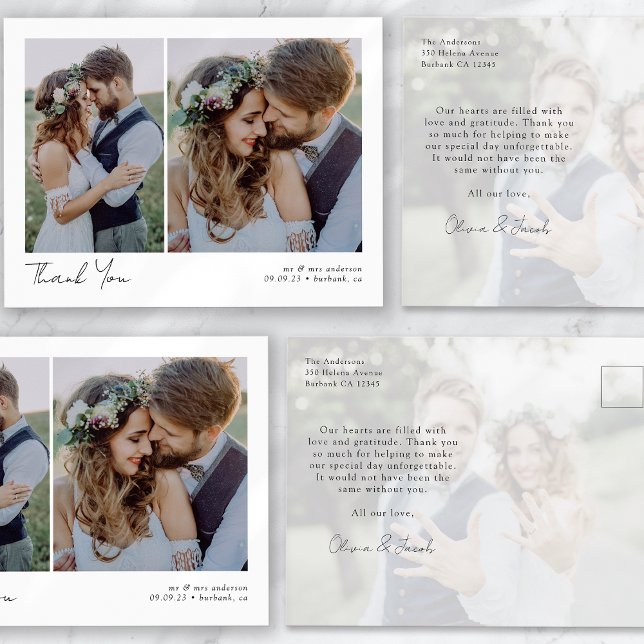 Mínimo 3 Fotos Tarjeta de agradecimiento de boda c (Subido por el creador)