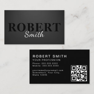 Mínimo código QR profesional tarjeta de visita neg