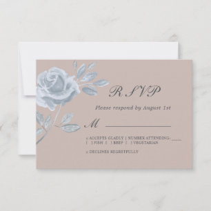 Mínimo Dusty Azul y matrimonio Rosa Rubor RSVP
