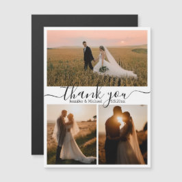mínimo gracias 3 imán boda de collage de fotos