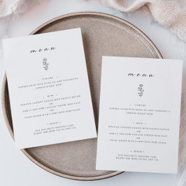 Mínimo Leaf Boda blanco negro Menú plano