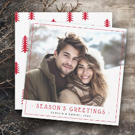 Mínimo, lindos árboles de Navidad foto blanca roja