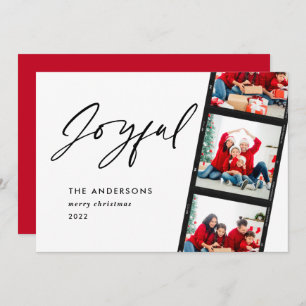 Mínimo moderno 2 Navidades de foto alegres rojos