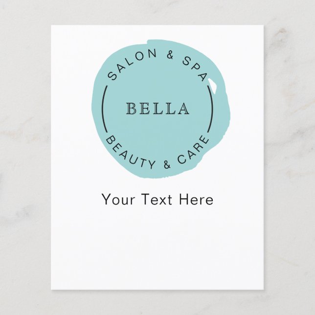 Mínimo moderno Aqua Salon Spa Coupons Volante (Frente)