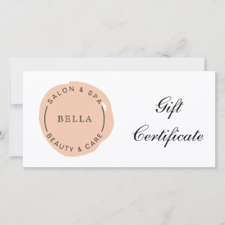 Mínimo Moderno Coral Salon Spa Certificado de Rega