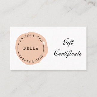 Mínimo Moderno Coral Salon Spa Certificado de Rega
