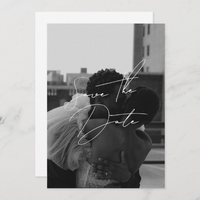 Mínimo moderno Guardar la invitación de fecha (Anverso / Reverso)