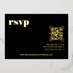 Mínimo moderno   Tarjeta RSVP de casamiento de cód