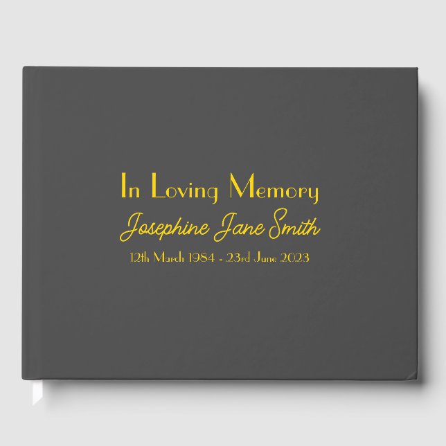 Mínimo personalizable del libro de invitados funer (Anverso)
