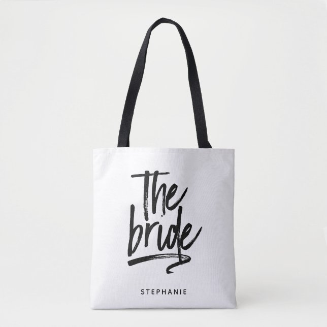 Mínimo Personalizado La Bolsa De La Novia Tote (Anverso)