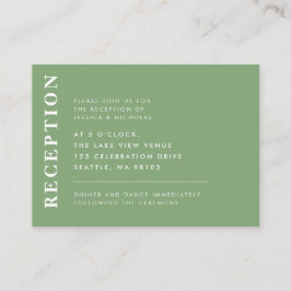 Mínimo Pistachio Recepción de boda moderna