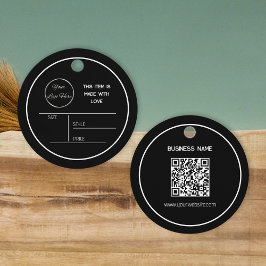 Mínimo redondeo negro con etiqueta de colgar logo