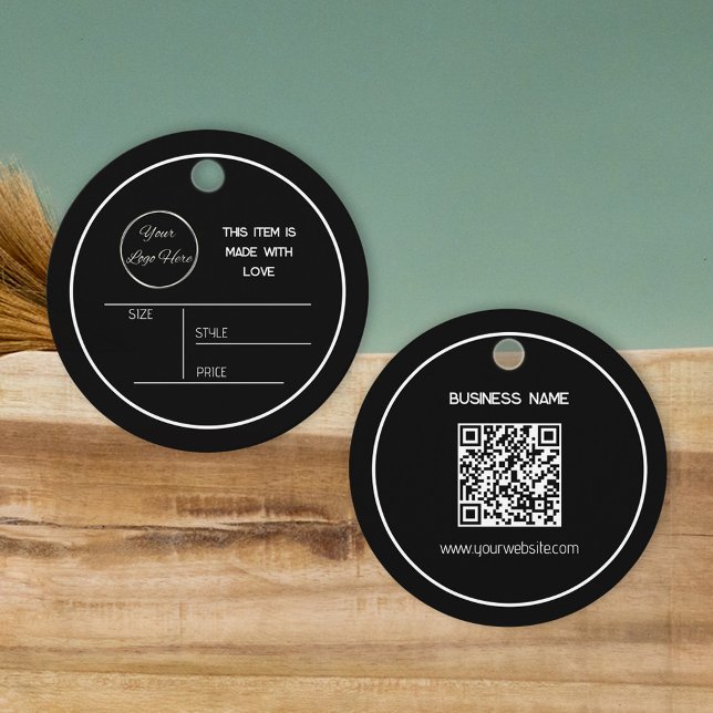 Mínimo redondeo negro con etiqueta de colgar logo (Subido por el creador)