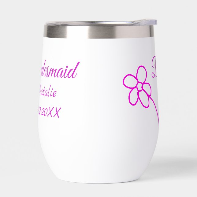 Mínimo simple dama de honor rosa agregar nombre añ (Izquierdo)