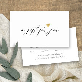 Mínimo Simple Script Gold Heart Gift Certificado