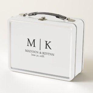 Mínimo y elegante Boda de Monograma Blanco y Negro