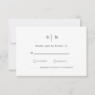 Mínimo y Moda Boda blanca y negra RSVP Ca