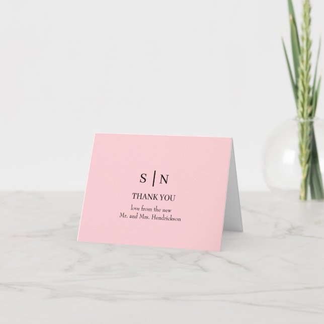 Mínimo y Moda | Tarjeta de agradecimiento de Boda  (Anverso)