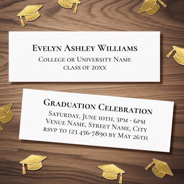 Minitarjeta De Visita 2026 Classic Graduation Invitation Insert Cards (Subido por el creador)