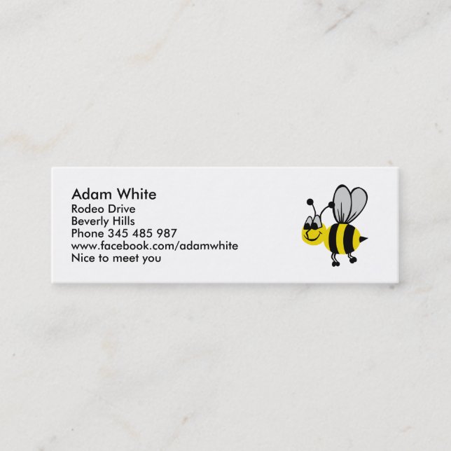 Minitarjeta De Visita Abeja (Anverso)