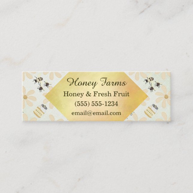 Minitarjeta De Visita Abeja y flor de la miel (Anverso)