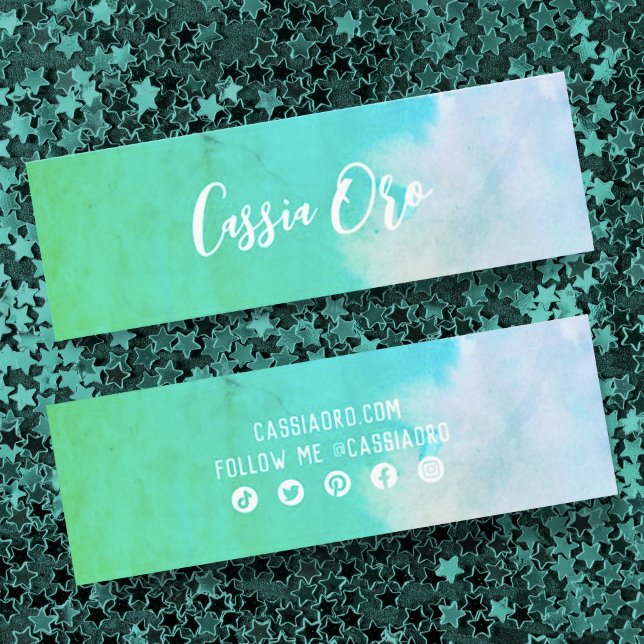 Minitarjeta De Visita Abstrato acuarela Personalizado verde icono de med (Subido por el creador)