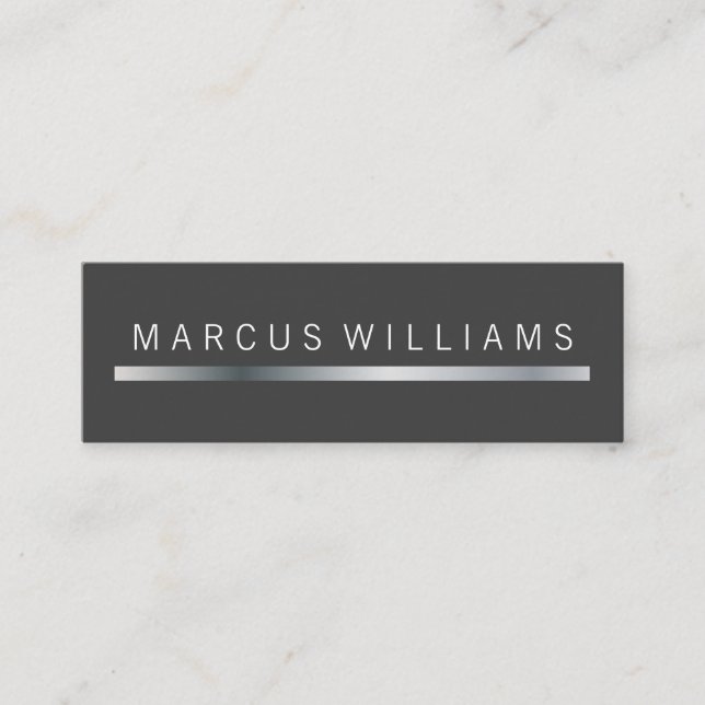 Minitarjeta De Visita Acento de barra plateada corporativa (Anverso)