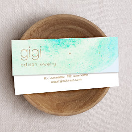 Minitarjeta De Visita Acuarela Abstracta Azul Aqua Studs Earls