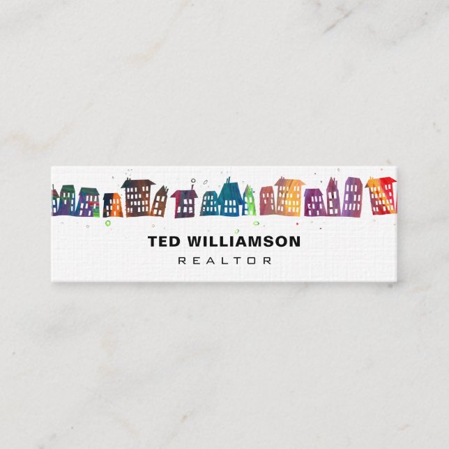 Minitarjeta De Visita Agente inmobiliario moderno del profesional de las (Anverso)